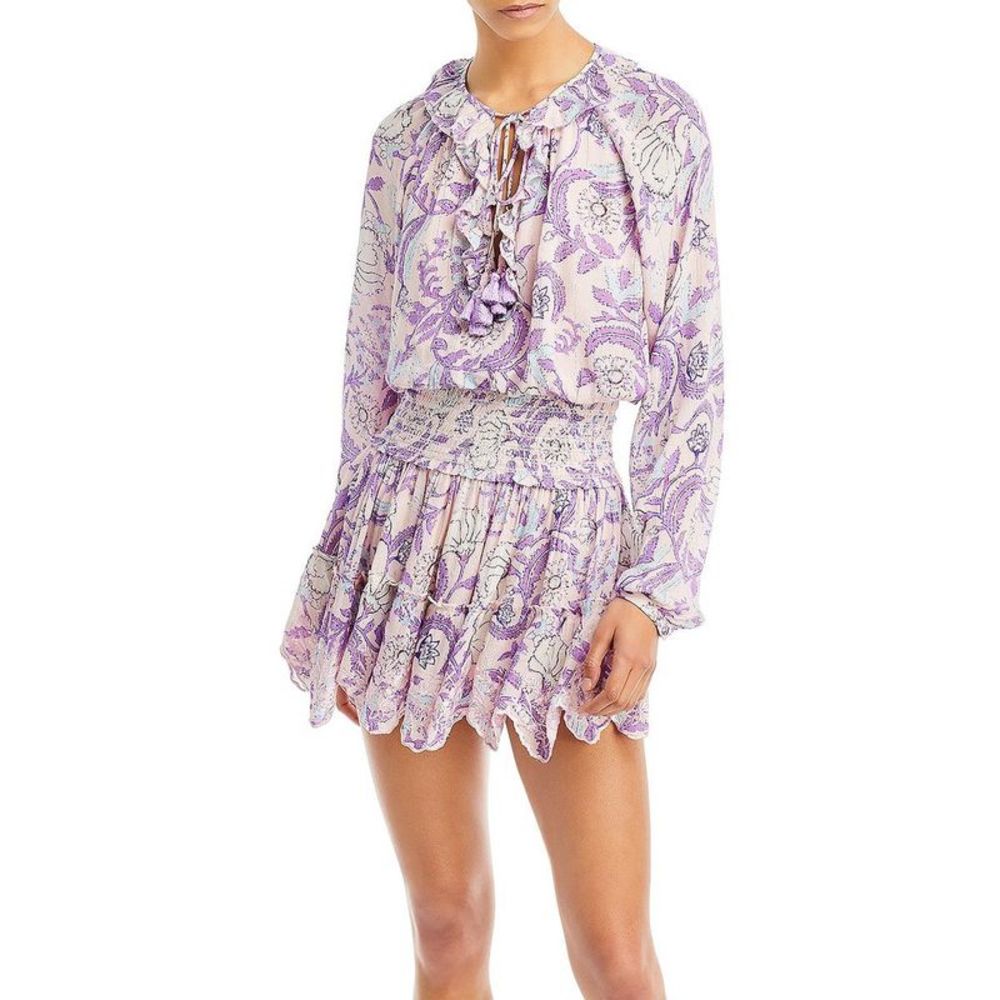 Hemant & Nandita Womens Pink Printed Short Party Mini Dress NWT